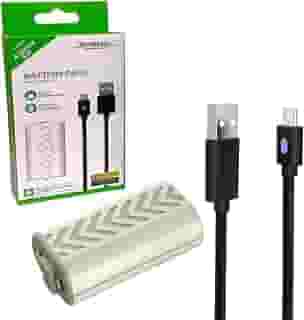 Bateria Recarregável Branca + Cabo USB Tipo C Compatível Controle Joystick Manete de Xbox Series X/S