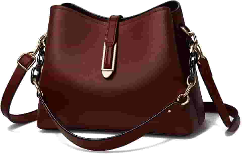 Bolsa Feminina Couro Plutônio Bolsa de Ombro Mão Transversal para Uso Diário Luxo Bolsa de Mão Multicamadas Tamanho Médio Moderna