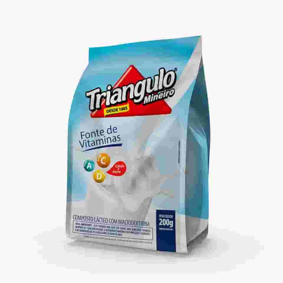 Composto Lácteo em Pó, Embalagem de 200g, Triângulo.