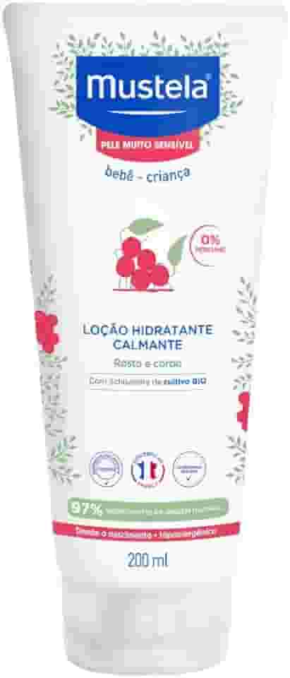 Hidratante e Calmante sem Fragrância para Pele Muito Sensível/Sensibilizada dos Bebês e Crianças, Mustela Bebê, Rosa, Médio/200 ml