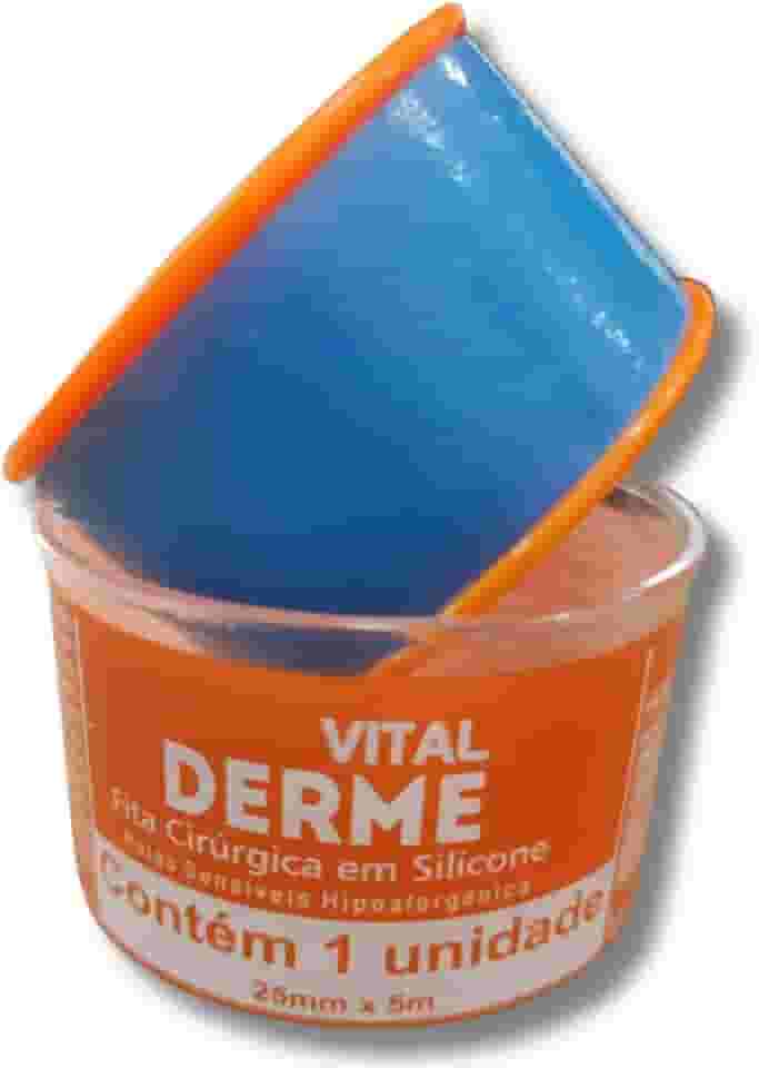 Fita Cirúrgica de Silicone 25mm x 5m Vital Derme | Adesivo Hipoalergênico para Cicatrizes e Queloides | Impermeável, Reposicionável e Suave para Peles Sensíveis