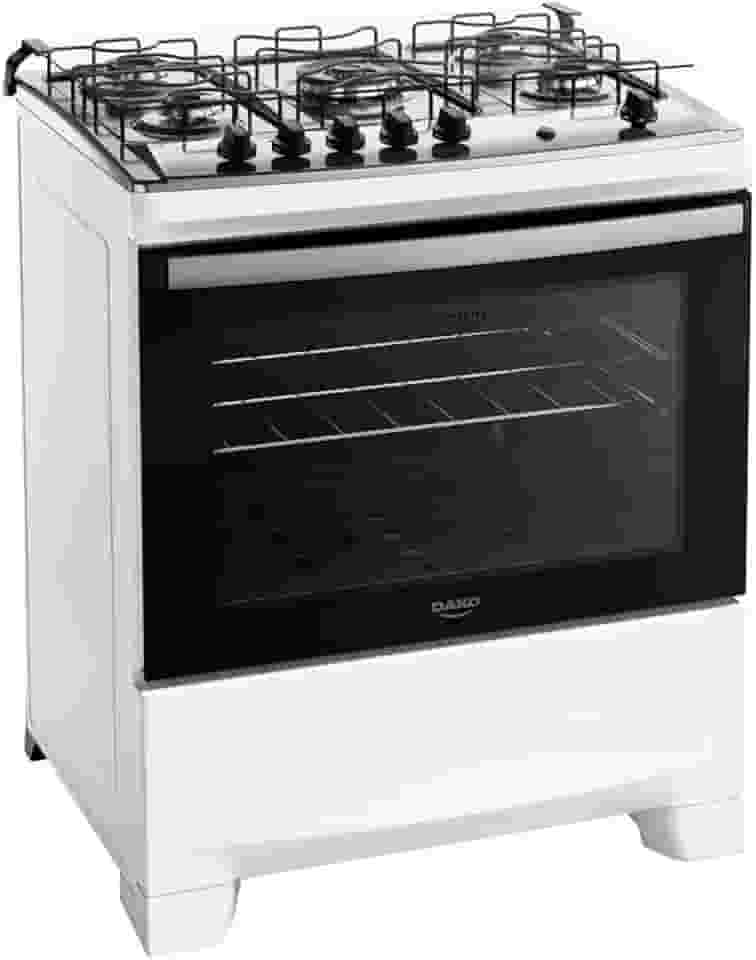 Fogão 5 bocas Dako Supreme Branco Mesa Inox