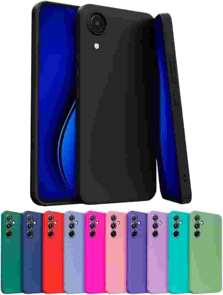 Capa Capinha Case Compatível Samsung Galaxy A03 Core Silicone Aveludada Com Proteção De Câmera (PRETO)
