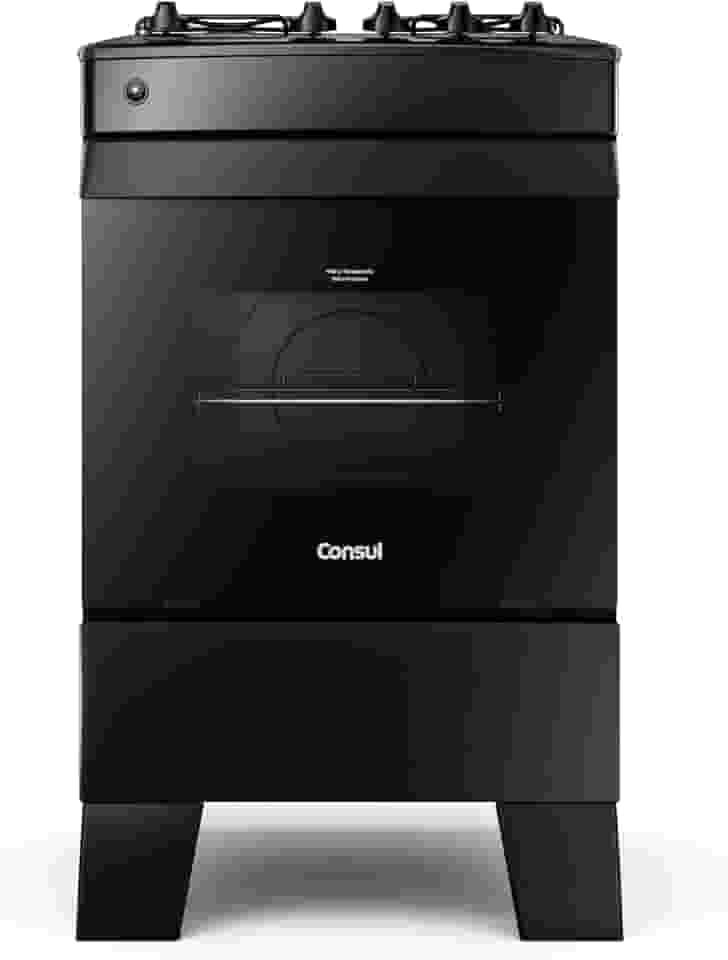 Consul Fogão 4 bocas Preto Consul com mesa esmaltada - CFO4ZAE Bivolt