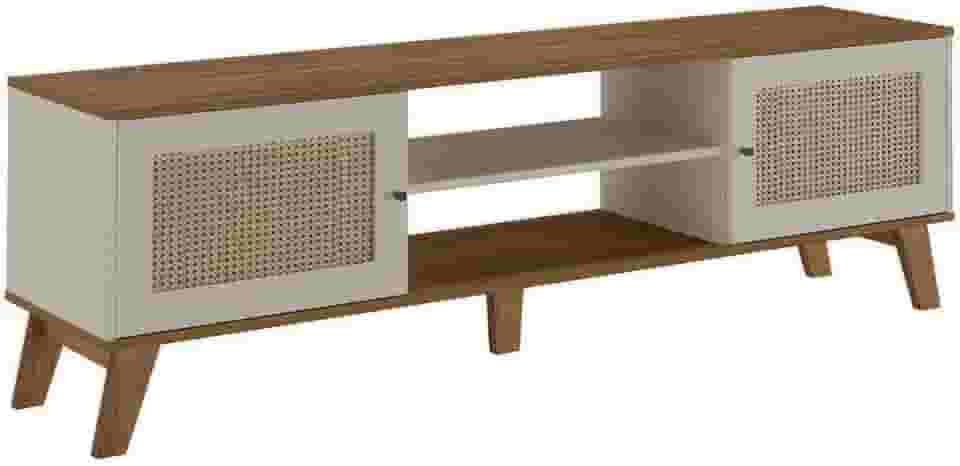 Rack para Tv ate 75" com 2 portas CHARLOTTE cor Pinho/Off White - Artely