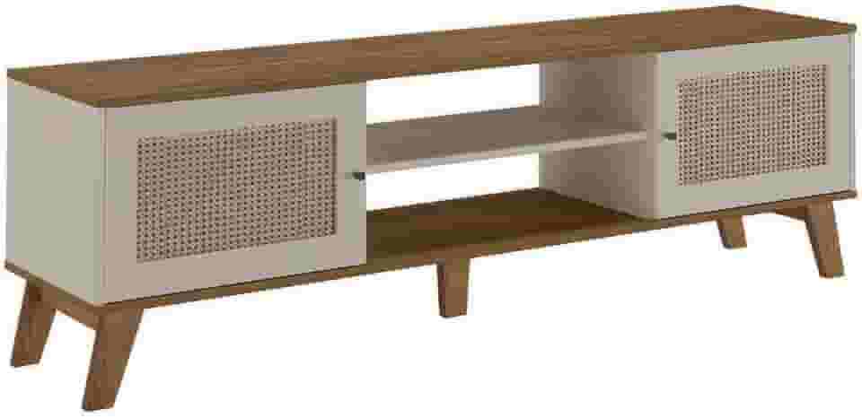 Rack para Tv ate 75" com 2 portas CHARLOTTE cor Pinho/Off White - Artely