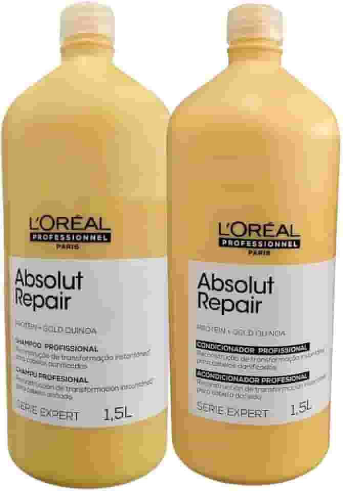 KIT LOREAL ABSOLUT REPAIR GOLD SHAMPOO 1500ML+CONDICIONADOR 1500ML