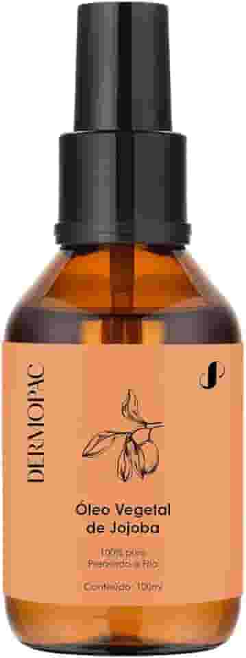 Óleo Vegetal de Jojoba 100% Puro Toque Seco Cabelo Capilar Pele Facial Corporal, Prensado a Frio, Dermopac 100ml