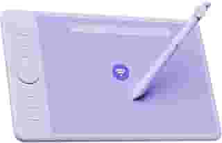 Tablet de desenho sem fio Parblo Intangbo SW, 7 x 10 cm, 6 teclas personalizadas, tablets gráficos digitais com níveis de pressão 16384, caneta sem bateria S01 compatível com Windows/Mac/Android-roxo