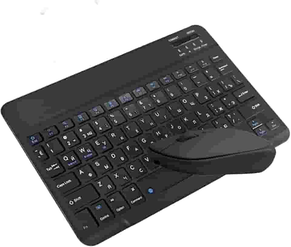 Combo Teclado e Mouse sem Fio Bluetooth Ultrafino e Recarregável para Tablets e Celulares Compatível com Windows/Mac/Android Para Lite P610 Tab S6 - Preto
