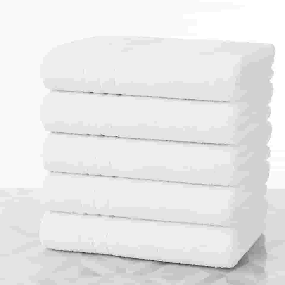 Kit 5 Toalhas De Banho Brancas Hotel Felpuda Gramatura 400