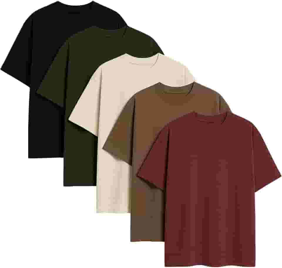 Kit 5 Camisetas Oversized Diversas Cores Masculina Moda Street Tecido Algodão