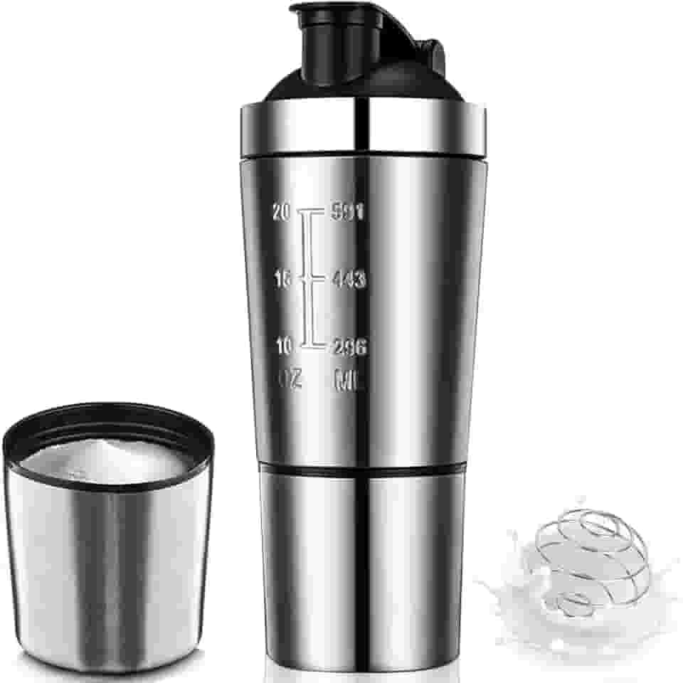 Coqueteleira Whey, Shakeira Whey de 791 ml, Academia de Aço Inoxidável, Suplemento, Garrafa de Seção Dupla