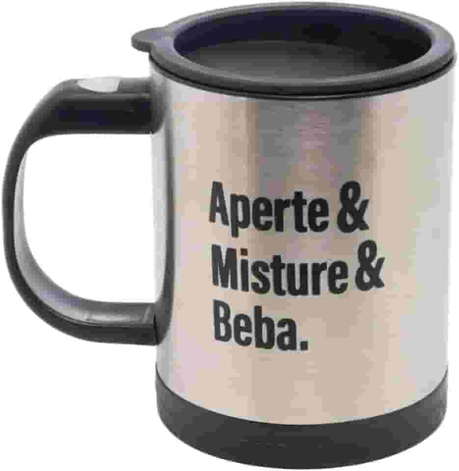 LYOR - Caneca Mixer de Aço Inox com Tampa 380ml