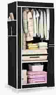 Guarda Roupa Closet Dobrável Organizador com Capa de Tecido 1 Porta - Preto