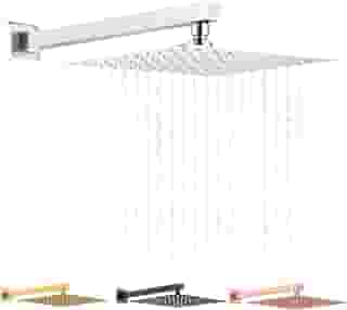 Kit Ducha Inox Chuveiro 30x30 Cm Slim 0,8mm + Cano 40 Cm (prata 2)