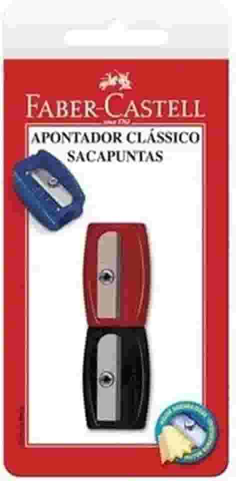 Apontador sem Deposito Simples Clássico, Faber-Castell, SM/060100ZF, Multicor
