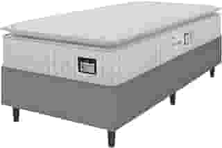 Cama Box Colchão Solteiro Espuma D33 Vangogh 88x188x67cm Branco/Cinza Hellen - Suporta até 120kg por Pessoa