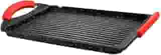 Chapa Grill para Fogão e Indução Antiaderente Cerâmica Preto 26x34cm - Casambiente