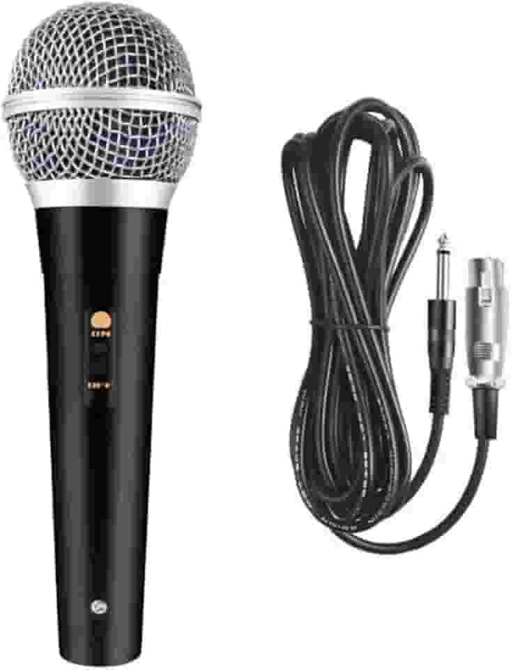 Microfone Dinâmico Profissional Com Fio De 5 Metros 5V Relação 6,5mm P10 Liga De Neodímio Cardióide Unidirecional Cor Preto M-58 Para Karaokê Streaming Transmissão LINHA PREMIUM DUPIN