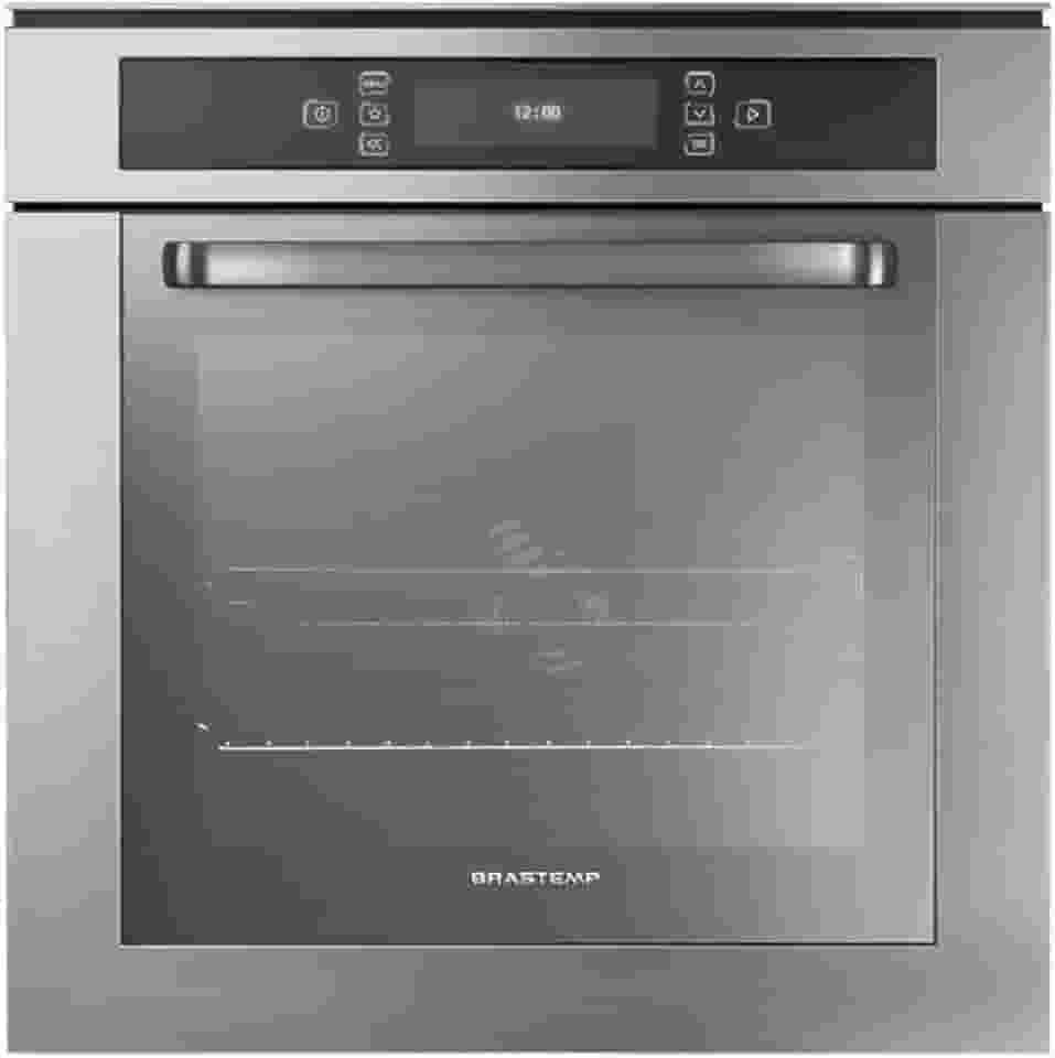 Forno de embutir elétrico Brastemp 67 litros cor inox com Função Ar Forçado e Painel Touch - BO260AR 220V