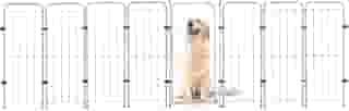 Utility Cercado Cachorro Caes Grande Portão + 7 Módulos 308x98cm Branco