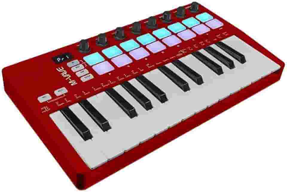 M-VAVE VEDO Teclado MIDI SMK-25 Profissional 25 Teclas com Pads RGB, Conexão USB/BT, Compatível com Windows/Mac/iOS/Android, Ideal para Produção Musical, Home Studio e Performances Ao Vivo Controle