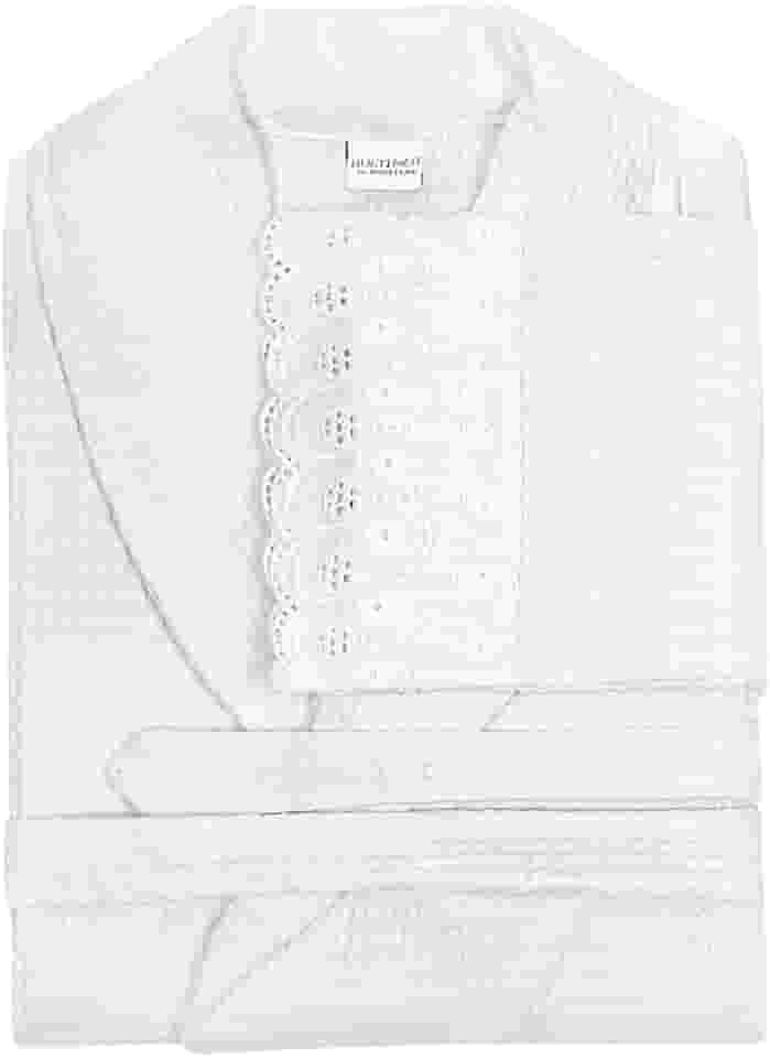 Roupão Piquet Buettner Renascença Renda Cristal Bordada - 100% Algodão - Laise Unissex Feminino Masculino