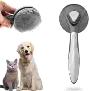Escova Para Gatos Tira Pelos PET Cães e Gatos Autolimpante Profissional com Botão de Limpeza Cerdas Encapadas (Cores Variadas). (Escova B)