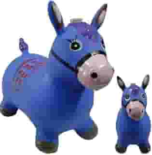 Brinquedo Infantil Cavalinho Upa Upa com Luzes LED e Efeitos Sonoros Ideal para Brincadeiras e Desenvolvimento Infantil (Azul)