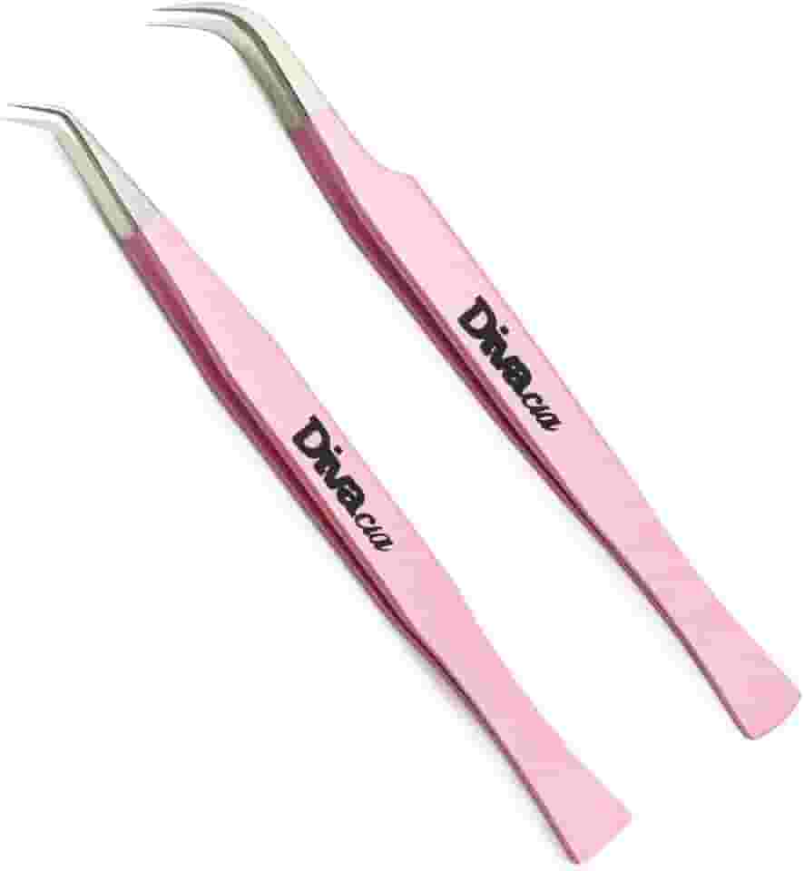 Kit 2 Pinças Extensão De Cílios Aço Japonês Alta Precisão Para Volume Russo e Fios Tecnológicos Lash Designer