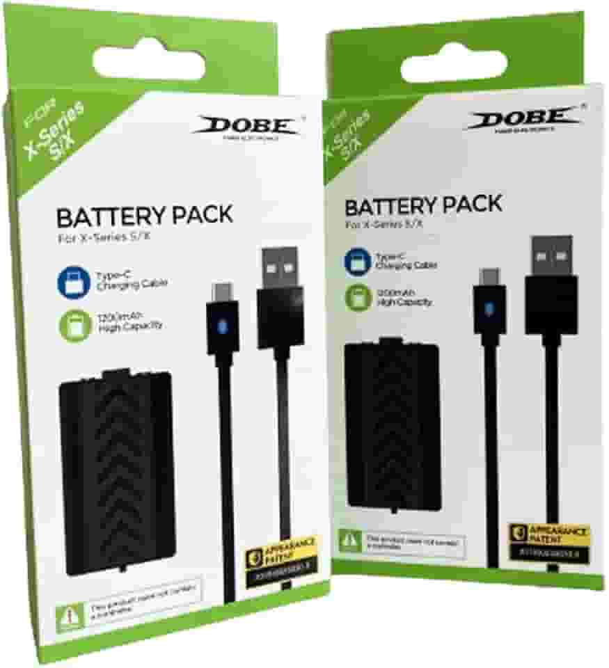 Kit 2 Baterias Recarregáveis + Cabo USB Tipo C Preto para Controle Manete de Xbox Series X/S Completo