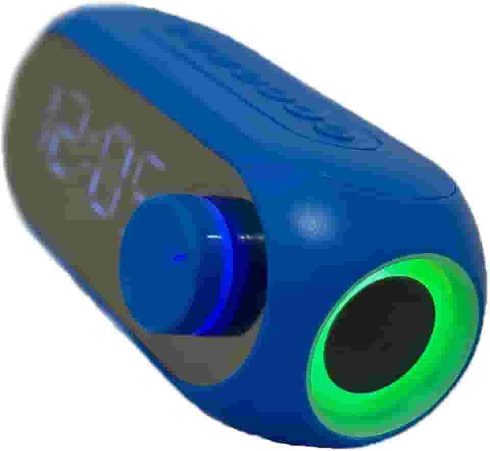 Despertador Rádio Relógio com Bluetooth, Tela Espelho e Alarme Duplo, Função Dimerizável, Portátil e de Mesa(Azul)