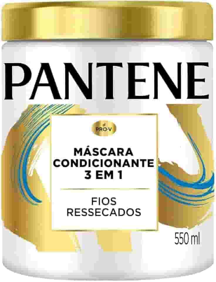 Máscara Pantene Pro-Vitaminas 3 em 1 Condicionante Com Óleo De Argan Para Fios Ressecados 550ml