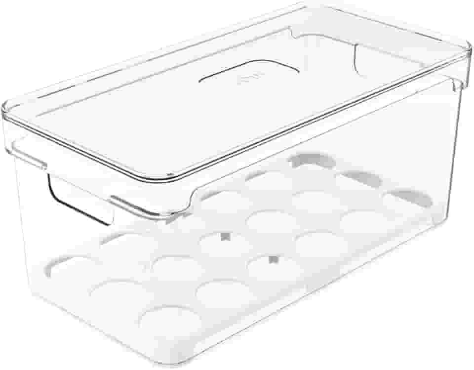 Ou Organizador de ovos com tampa 36un Natural Linha Clear Fresh