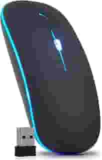Mouse Sem Fio Óptico 3200dpi Usb Wireless 2.4ghz Recarregável Pc Notebook Computador Tv Smart (Preto)