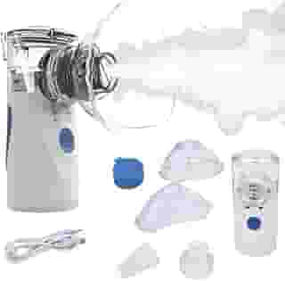 Inalador e Nebulizador Portátil - Aparelho Mini de Inalação Silencioso e Ultrassônico Compacto com Funcionamento via USB (Bivolt 110v/220v) ou a Pilha (AA) Indicado para Crianças Adultos e Idosos - Linha Premium