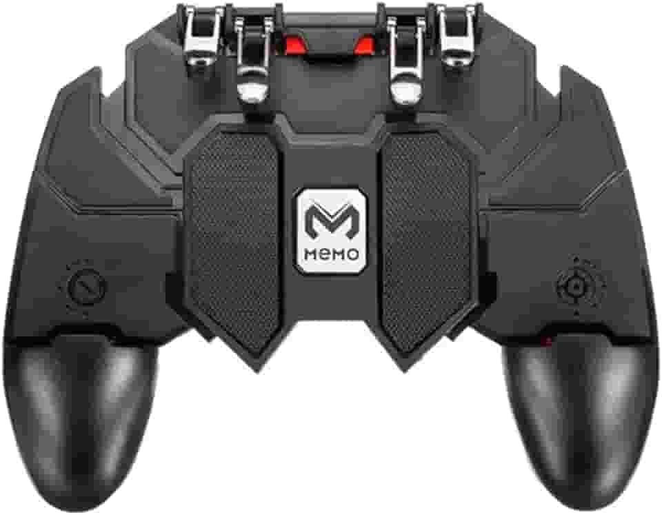 Controle Gamepad Memo AK-66, 4 Gatilhos para Celular, Compatível com PUBG e Free Fire, Ajustável 4,7-6,5 Polegadas