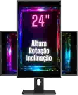 Monitor 24' LED Ergonômico Ajuste de altura, rotação vertical, rotação horizontal, inclinação, Widescreen, 2ms, 75Hz, Full HD, HDMI, 3green Pro 243G