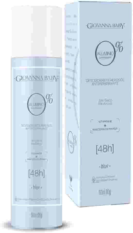 GIOVANNA BABY Desodorante Aerosol Giovanna Baby Blue 0% Aluminio & Parabeno -Jato Seco 48H 0% Álcool Vitamina E + Manteiga De Manga-150Ml