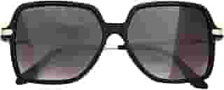 Óculos de Sol Feminino Quadrado, Proteção UV400, Armação Preta, Lente Degradê