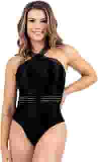 Maiô Body Modelador Afina Cintura Silhueta Levanta Bumbum Confortável Detalhes Lindos Com Fita Transparente Praia Piscina Casual Natação