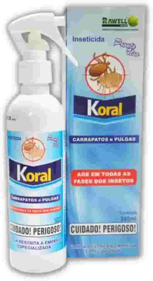 Remedio para Carrapato e Pulga Koral 240ml Sem Cheiro e Cor