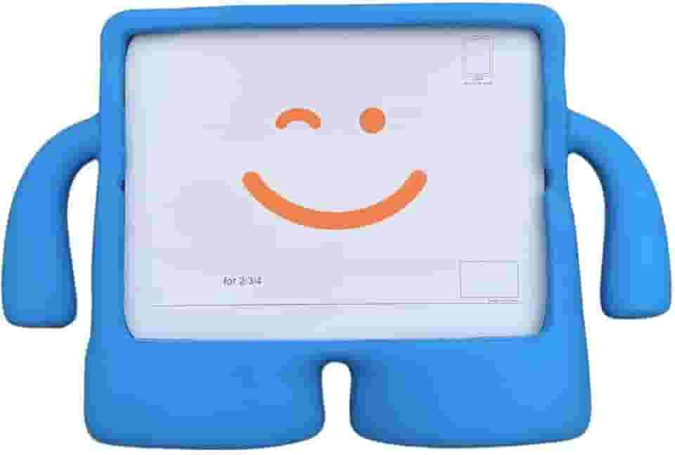 Capa Infantil Borracha Compatível Para iPad 2 3 4 A1395 A1396 1397 A1416 A1430 A1403 1458 A1459 A1460.-AZUL,Contra Choques, Sujeira, Arranhões e Pequenas Batida,EVA, Emborrachada, Leve