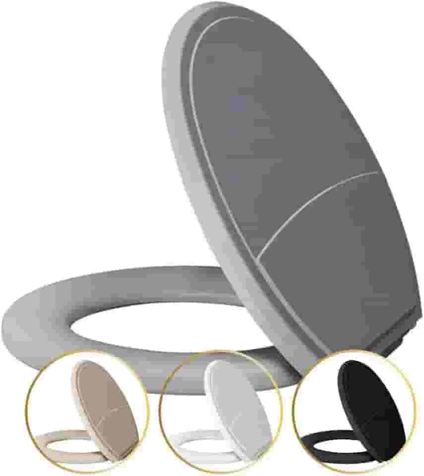 Assento Sanitário Almofadado Basico Oval Plus Slim Universal Cor:Cinza Claro