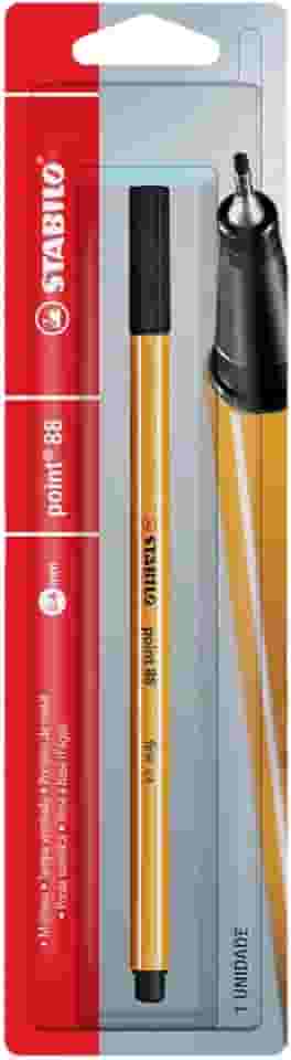 Caneta Ponta Fina – STABILO point 88 – Pacote com 1 unidades – Preto