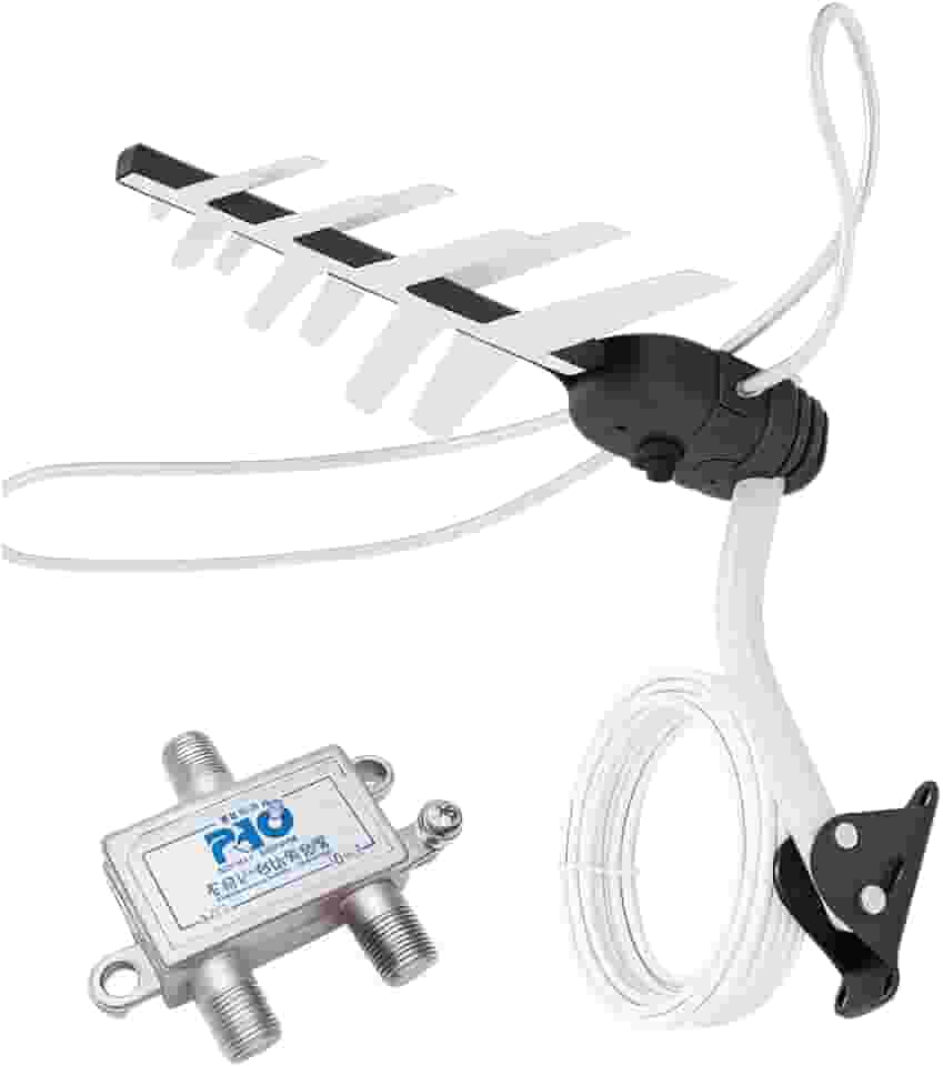 Antena Externa Digital Aquário DTV-3000 VHF UHF FM HDTV 4K com 16m de Cabo e Suporte