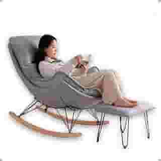 Poltrona Reclinável Easy Cozy: Cadeira reclinável, planadora e de balanço com design ergonômico. Conforto e estilo ideais para relaxar em casa, sala ou quarto. Durabilidade garantidas. (Cinza)