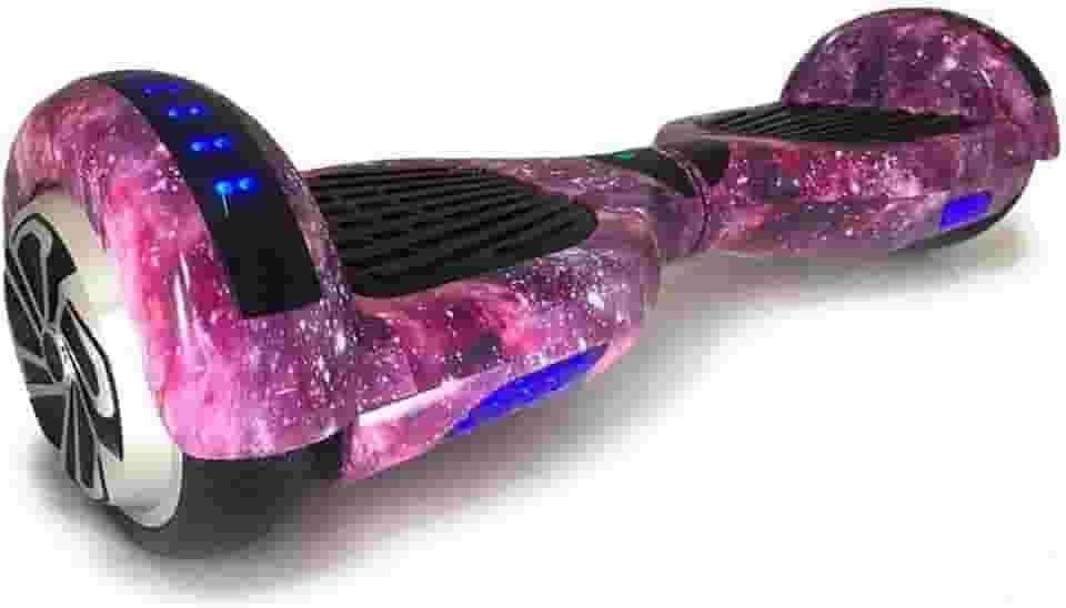 Hoverboard Skate Elétrico 6.5" com Bolsa Led Bluetooth Roxo Galáxia Brinovar