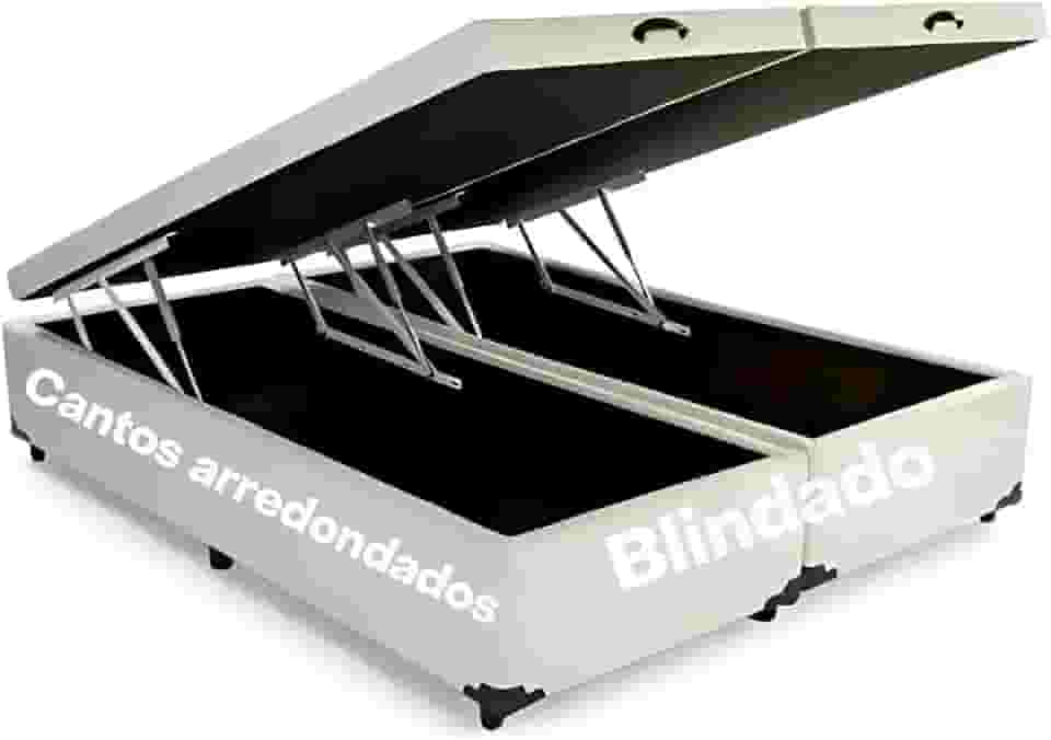 Cama Box Baú Bi-partida Queen 79 Blindado Super Reforçada (Courino Bege)